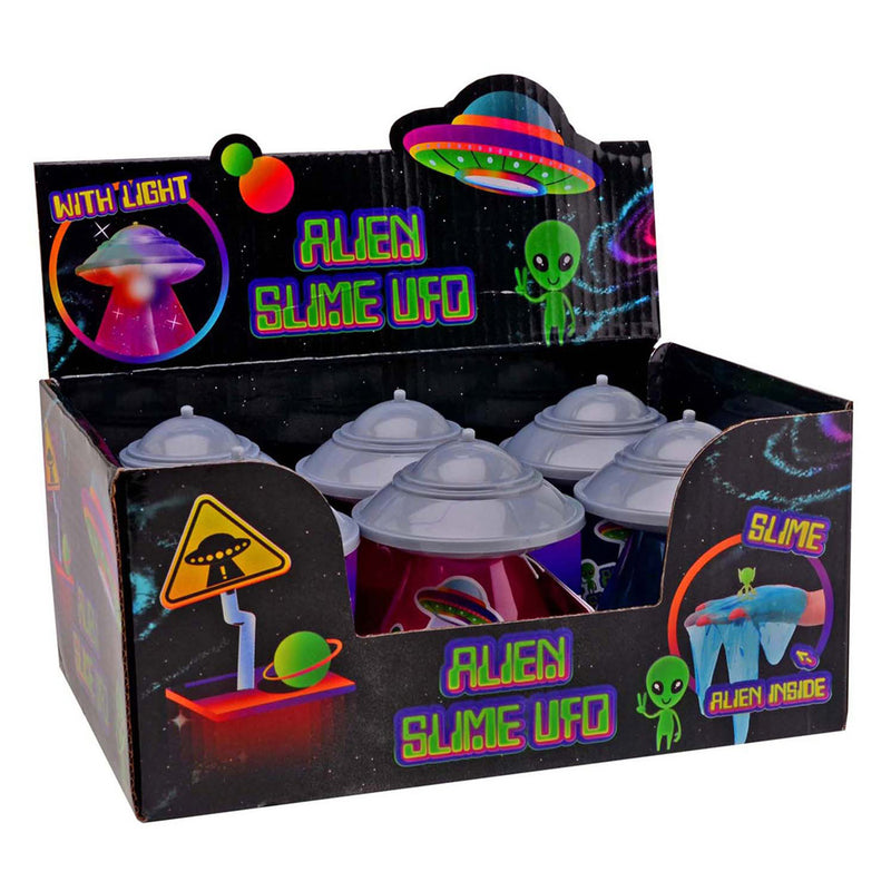 Afbeelding laden in galerijviewer, Johntoy ufo slijm met licht en glow in the dark alien