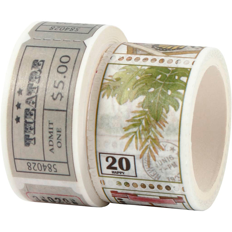 Afbeelding laden in galerijviewer, Https: www.cchobby.nl masking-tape-ticket-en-natuurmotieven-l-3-5-m-b-20-25-mm-2-rol-1-doos