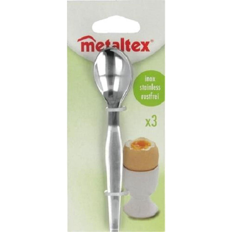 Afbeelding laden in galerijviewer, Metaltex eierlepels metaal 12,5cm set a 3 stuks