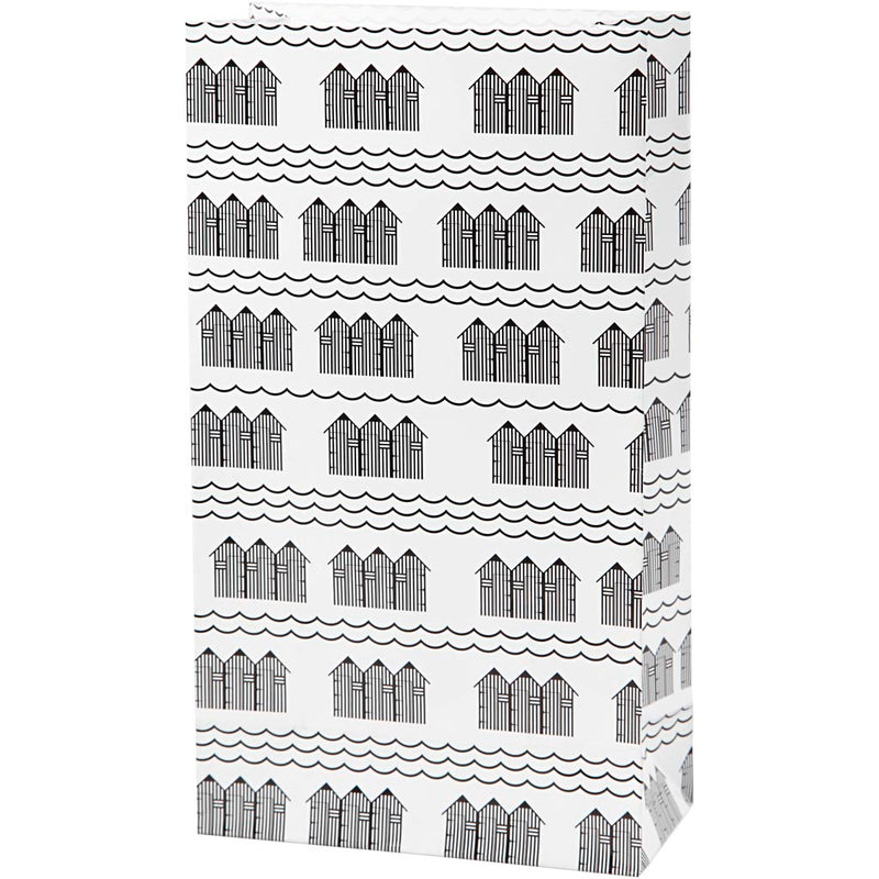 Afbeelding laden in galerijviewer, Https: www.cchobby.nl papieren-zakken-h-21-cm-afm-6x12-cm-80-gr-zwart-wit-8-stuk-1-doos