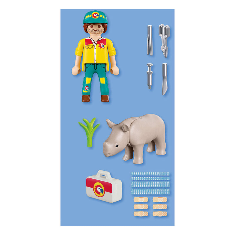 Afbeelding laden in galerijviewer, Playmobil duopack ranger met neushoorn - 72025
