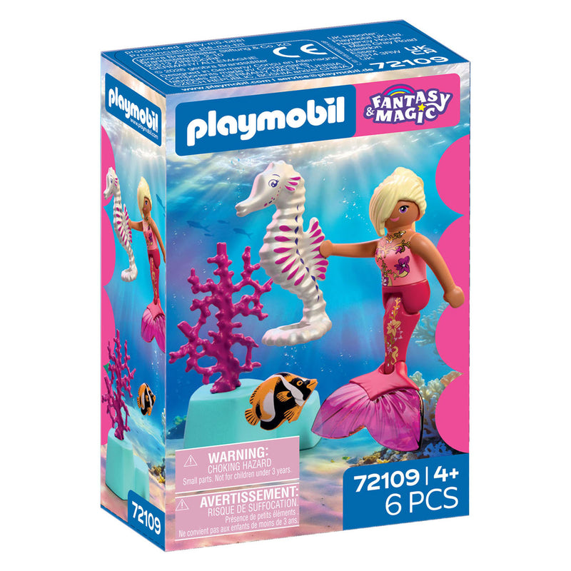Afbeelding laden in galerijviewer, Playmobil fantasy magic zeemeermin met zeepaardje - 72109