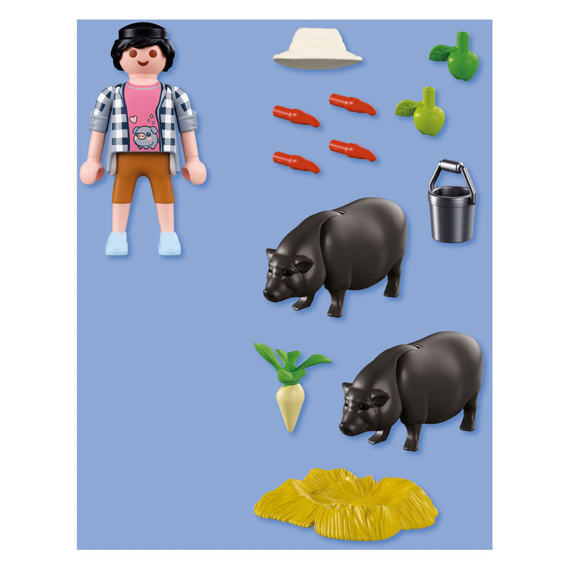 Afbeelding laden in galerijviewer, Playmobil country boer met hangbuikzwijn - 72171