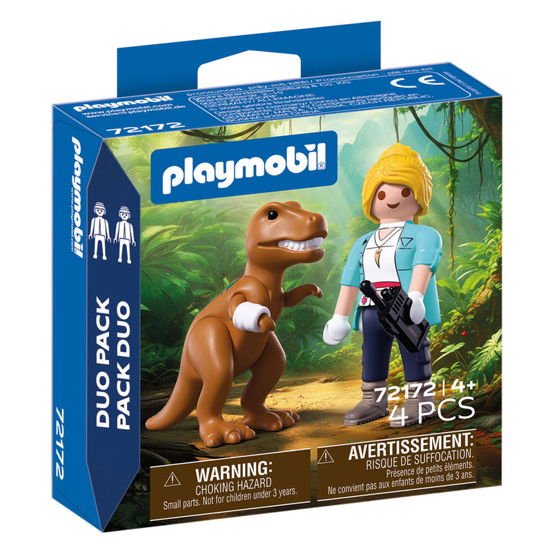 Afbeelding laden in galerijviewer, Playmobil duopack t-rex met onderzoeker - 72172