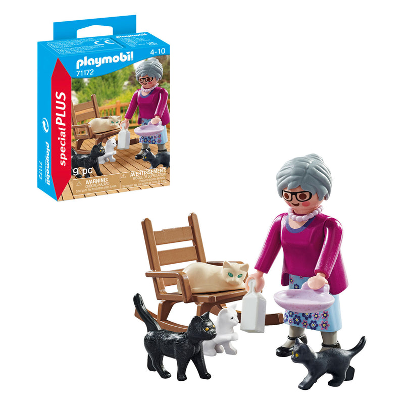 Afbeelding laden in galerijviewer, Playmobil Specials Oma met Katten 71172