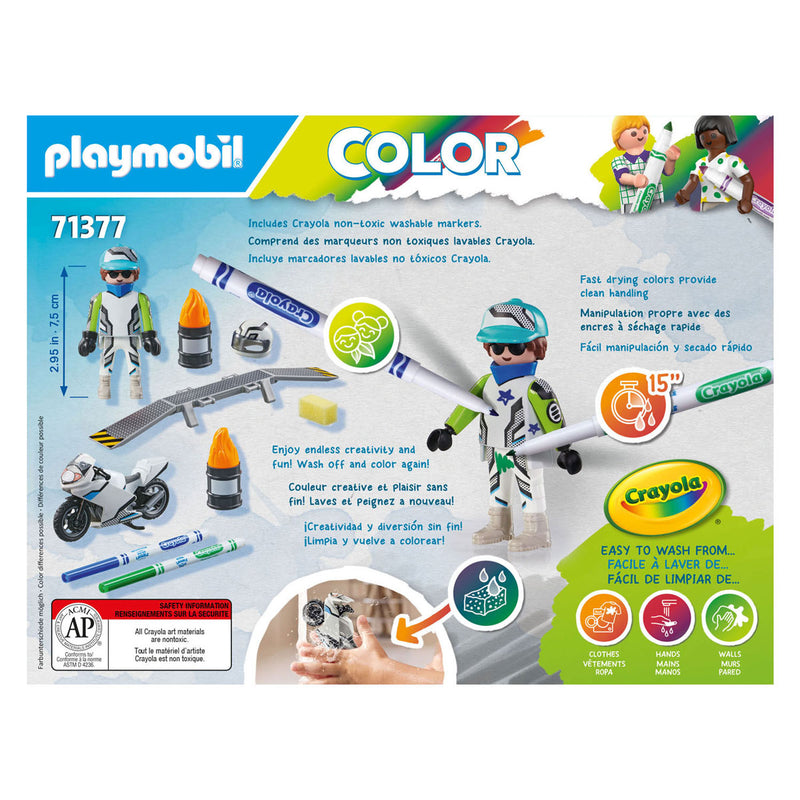Afbeelding laden in galerijviewer, Playmobil Color Motorcrossmotor 71377
