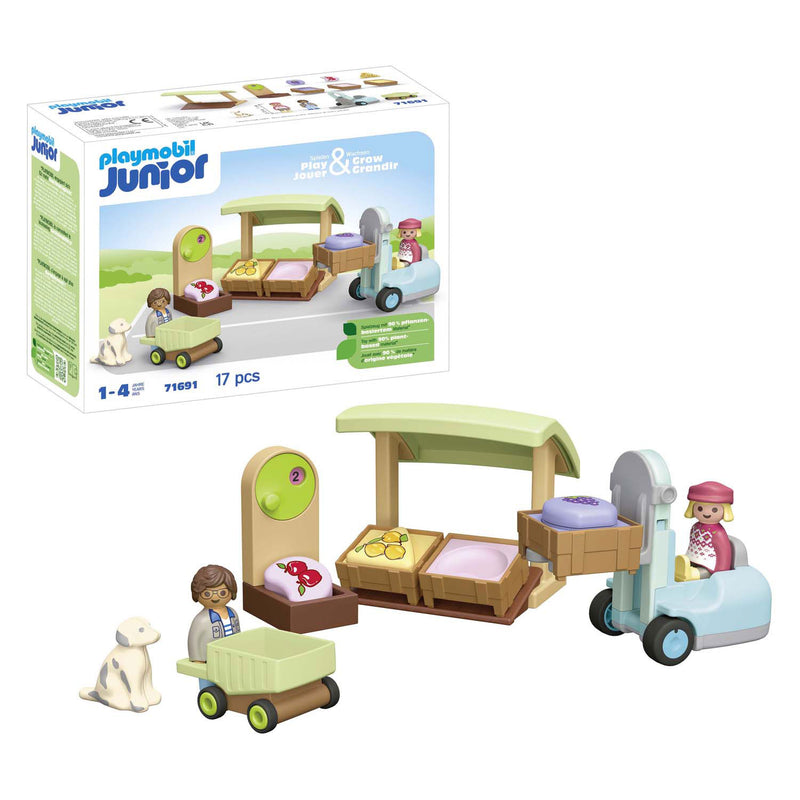 Afbeelding laden in galerijviewer, Playmobil 1.2.3. biologische marktkraam en heftruck - 71691