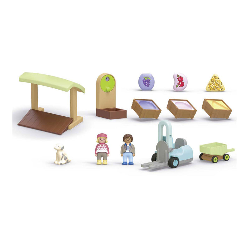 Afbeelding laden in galerijviewer, Playmobil 1.2.3. biologische marktkraam en heftruck - 71691