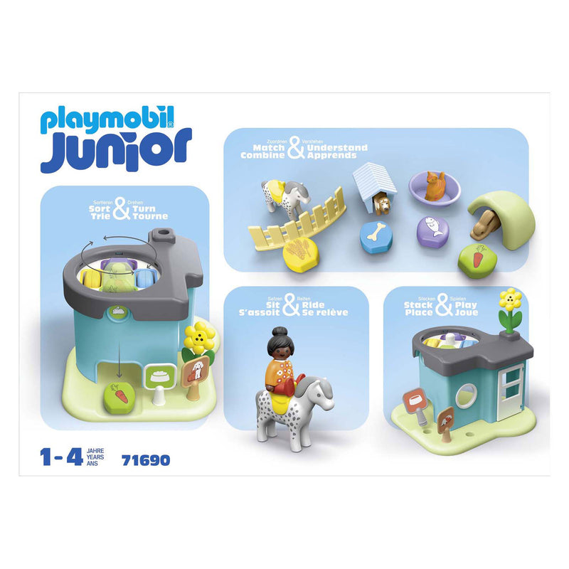 Afbeelding laden in galerijviewer, Playmobil 1.2.3. dierenpension met voerautomaat - 71690