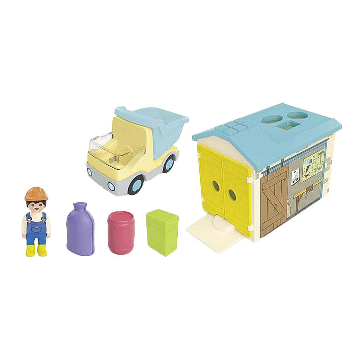 Afbeelding laden in galerijviewer, Playmobil junior werkman met sorteer garage - 71686
