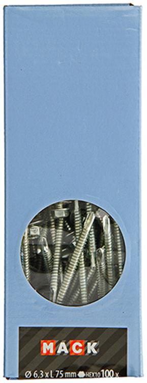 Afbeelding laden in galerijviewer, Mack 1020189 - zelfbor.schroef zeskt kop epdm-vz 100st 6,3 x 75 mm | 1 stuks