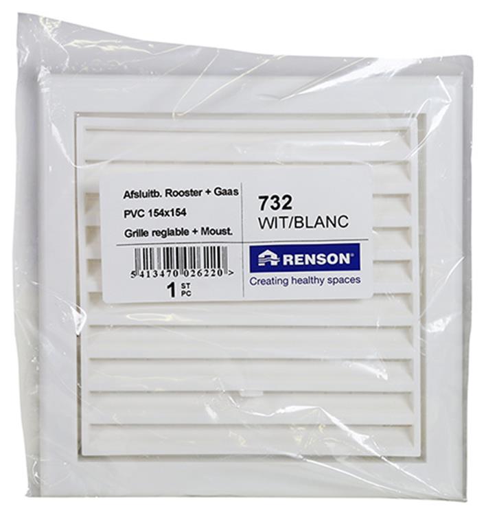 Afbeelding laden in galerijviewer, Renson 1006740 - rooster pvc 732 wit 154x154mm | 1 stuks