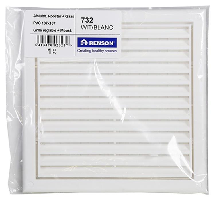 Afbeelding laden in galerijviewer, Renson 1006741 - rooster pvc 732 wit 187x187mm | 1 stuks