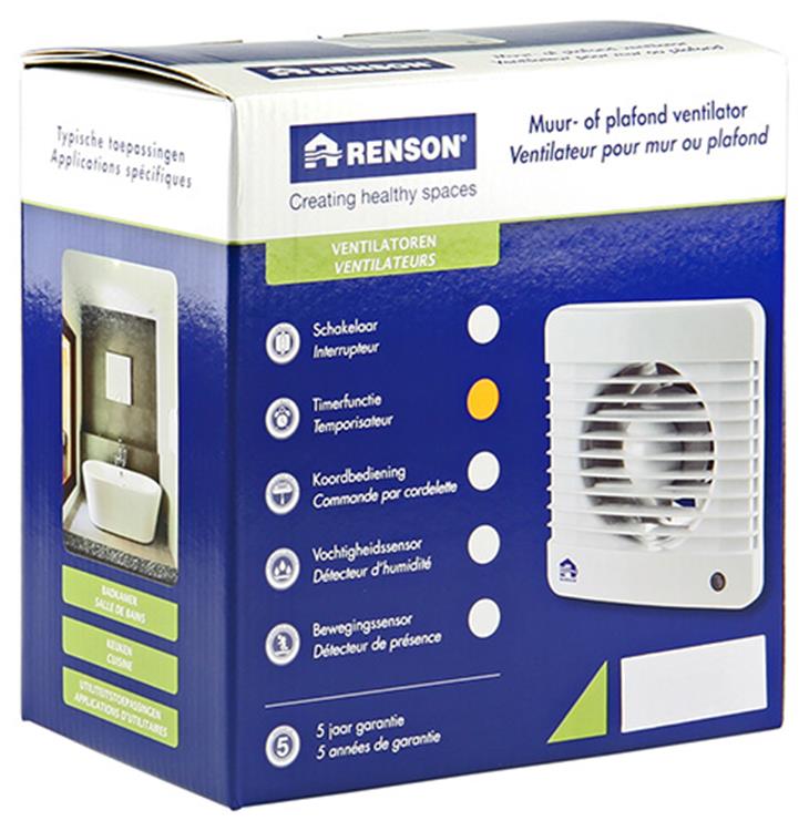 Afbeelding laden in galerijviewer, Renson 1006446 - mechanische ventilator met timer 7202t wit ø 125 | 2 stuks