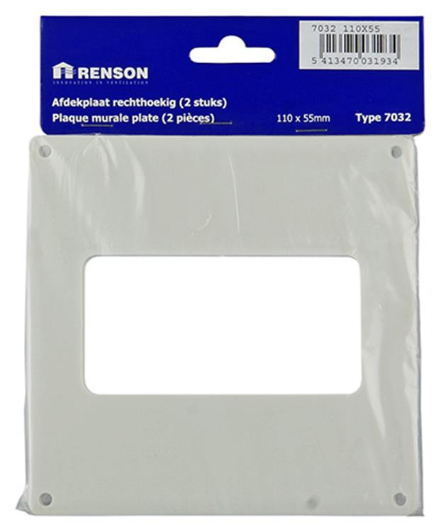 Afbeelding laden in galerijviewer, Renson 1006429 - set 2 st.pvc afdekplaten 7032 wit 110x55mm | 5 stuks