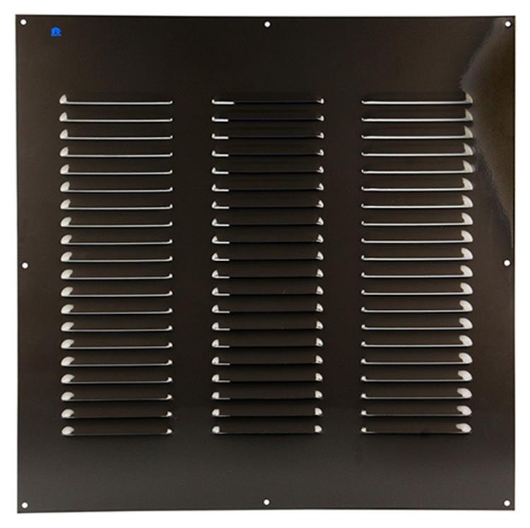 Afbeelding laden in galerijviewer, Renson 1006323 - schoepenrooster vlak alu ral 8019 500x500mm | 5 stuks