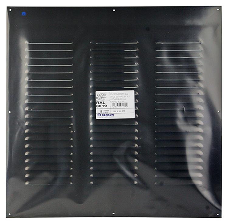 Afbeelding laden in galerijviewer, Renson 1006323 - schoepenrooster vlak alu ral 8019 500x500mm | 5 stuks