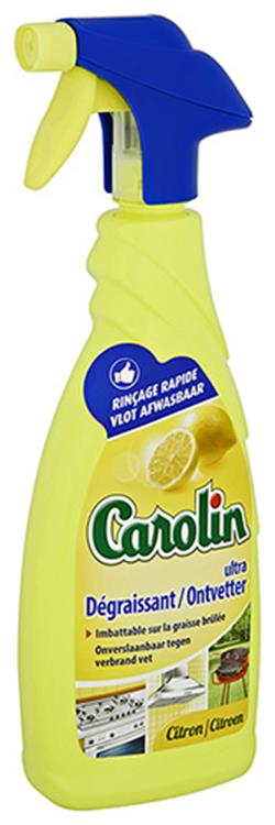 Afbeelding laden in galerijviewer, Carolin 1053965 - ontvetter spray lemon 650 ml | 6 stuks
