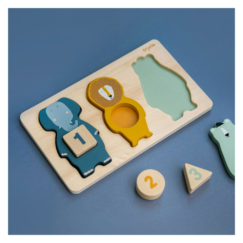 Afbeelding laden in galerijviewer, Trixie houten telpuzzel dieren, 6st.