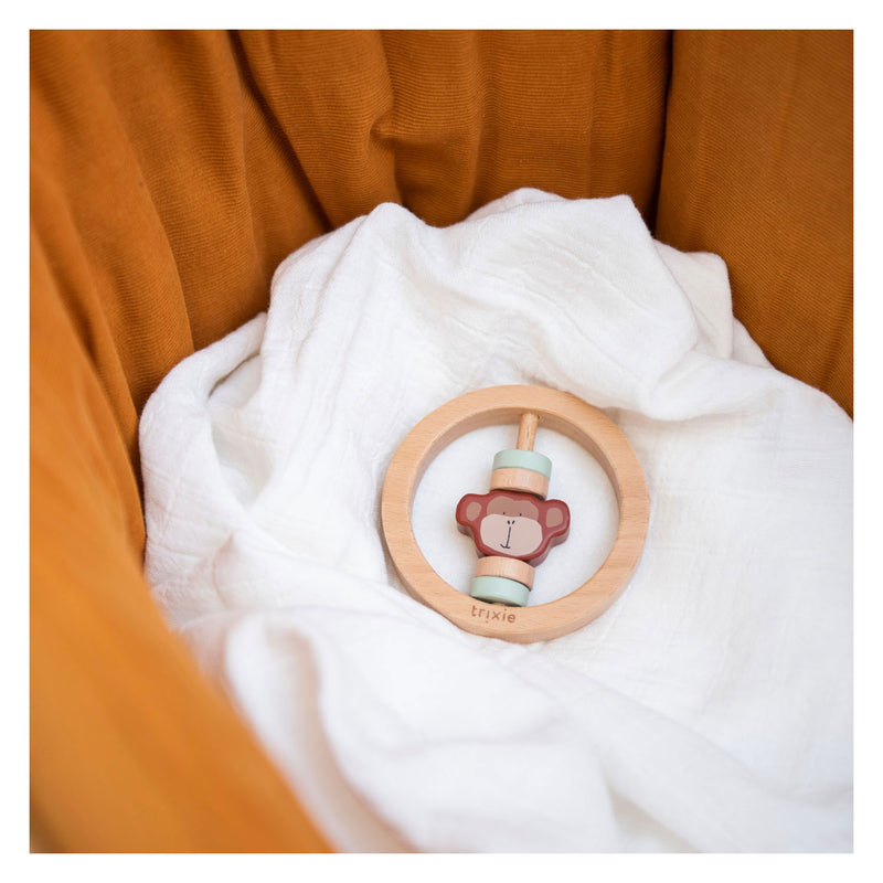 Afbeelding laden in galerijviewer, Trixie Houten Rammelaar Rond Mr. Monkey