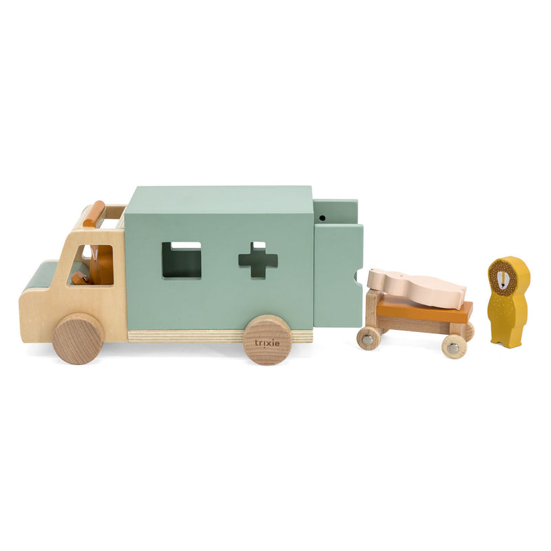 Afbeelding laden in galerijviewer, Trixie houten dieren ambulance