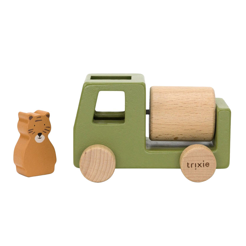 Afbeelding laden in galerijviewer, Trixie houten dieren vrachtwagens, 4dlg.