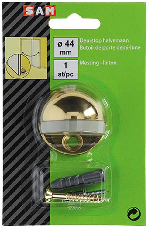 Afbeelding laden in galerijviewer, Mack 1047658 - deurstop halvemaan messing ø 44 mm 1 st pc | 6 stuks