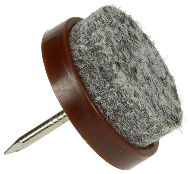 Afbeelding laden in galerijviewer, Mack 1047712 - stoelglijder met nagel vilt bruin ø 20 mm 8 st pcs | 6 stuks