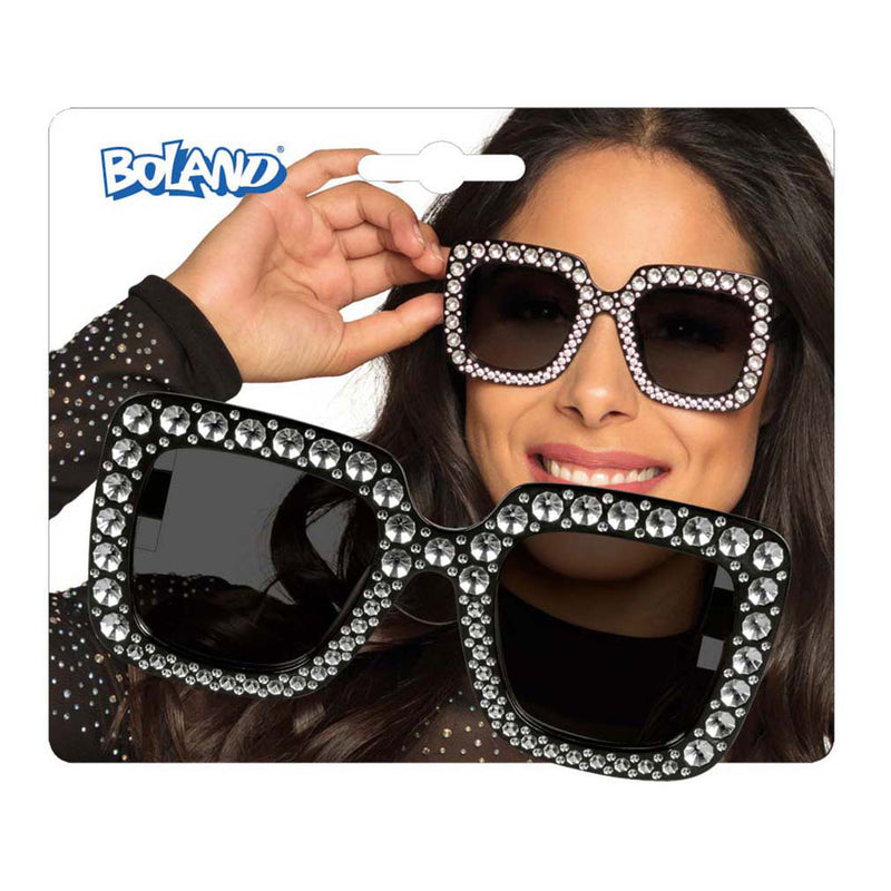 Afbeelding laden in galerijviewer, Boland partybril bling bling zwart