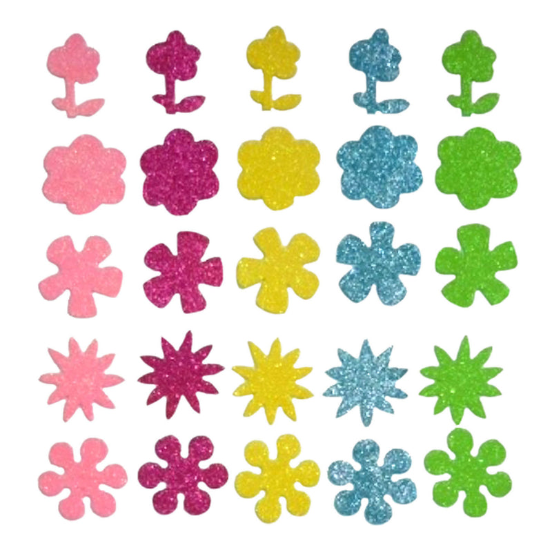 Afbeelding laden in galerijviewer, Haza witbaard foamstickers bloemen glitter, 25st.
