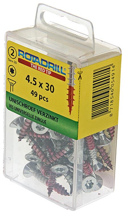Afbeelding laden in galerijviewer, Rotadrill 1039942 - universeelschroef vktx vz 4.5x30mm (49) | 6 stuks