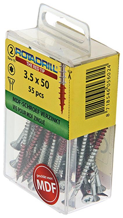 Afbeelding laden in galerijviewer, Rotadrill 1039911 - mdf-schroef 75°-vk tx vz 3.5x50mm (55) | 6 stuks