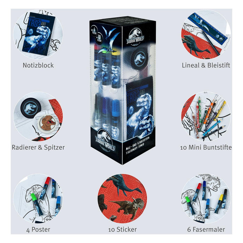 Afbeelding laden in galerijviewer, Undercover jurassic world schrijfwaren torenset, 35dlg.