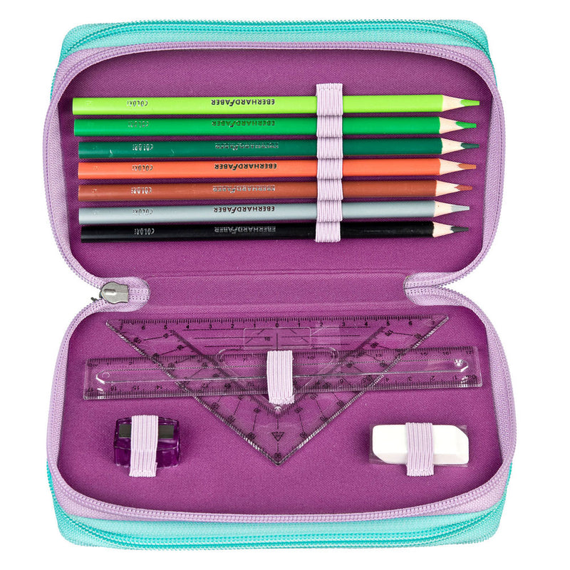 Afbeelding laden in galerijviewer, Undercover etui disney frozen 3-vaks gevuld schoolset multi kleuren.