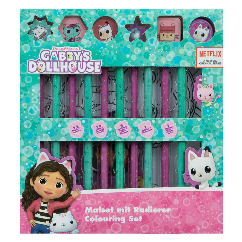 Afbeelding laden in galerijviewer, Undercover kleurset met gummen gabby's poppenhuis, 29dlg.