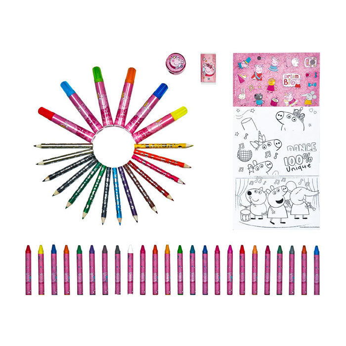 Afbeelding laden in galerijviewer, Undercover Kleurkoffer Peppa Pig, 51dlg.