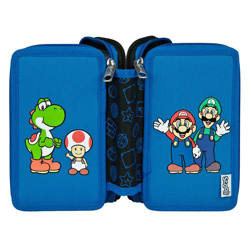 Afbeelding laden in galerijviewer, Undercover gevulde etui super mario 3-vaks