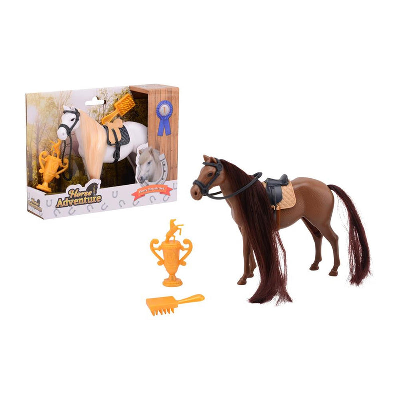 Afbeelding laden in galerijviewer, Johntoy paarden speelset haren borstelen 27706