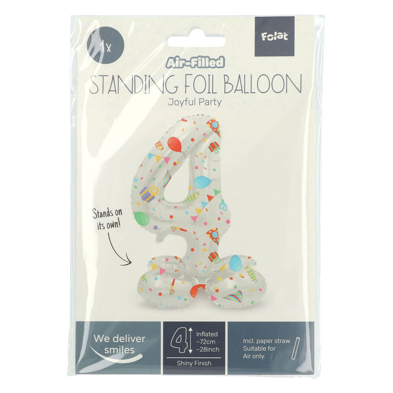 Afbeelding laden in galerijviewer, Folat bv staande folieballon joyful party cijfer 4 -72cm