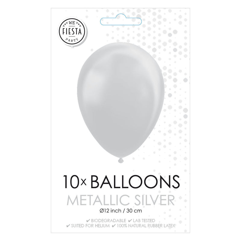 Afbeelding laden in galerijviewer, Globos ballonnen metallic zilver 30cm, 10st.