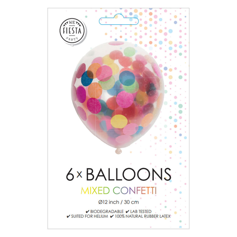 Afbeelding laden in galerijviewer, Globos confetti ballonnen papieren confetti mix 30cm, 6st.
