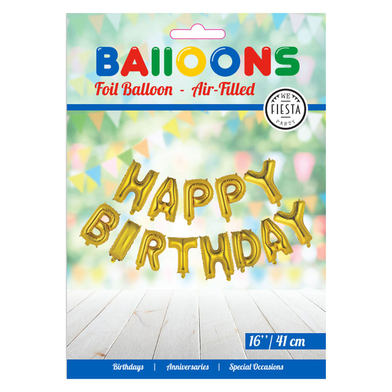 Afbeelding laden in galerijviewer, Globos folieballon tekst happy birthday goud