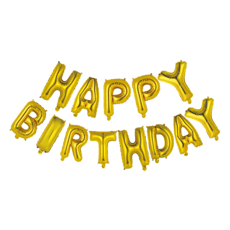 Afbeelding laden in galerijviewer, Globos folieballon tekst happy birthday goud
