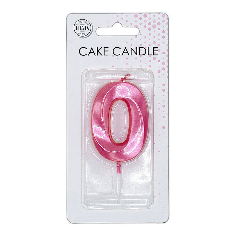 Afbeelding laden in galerijviewer, Globos taartkaars 6cm metallic licht roze no. 0