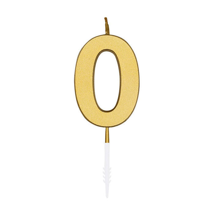 Afbeelding laden in galerijviewer, Globos taartkaars 4,5cm metallic goud no. 0