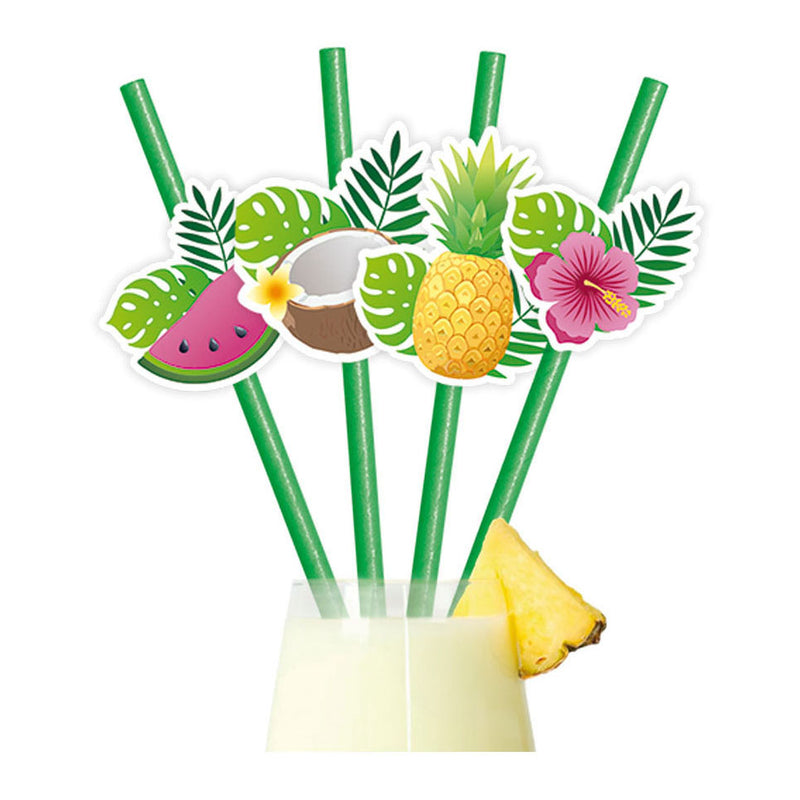 Afbeelding laden in galerijviewer, Globos papieren rietjes fruit aloha - 6st.
