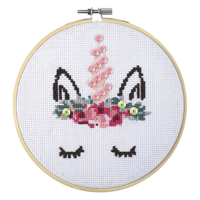 Afbeelding laden in galerijviewer, Graine creative graine borduurpakket 15,5 cm unicorn