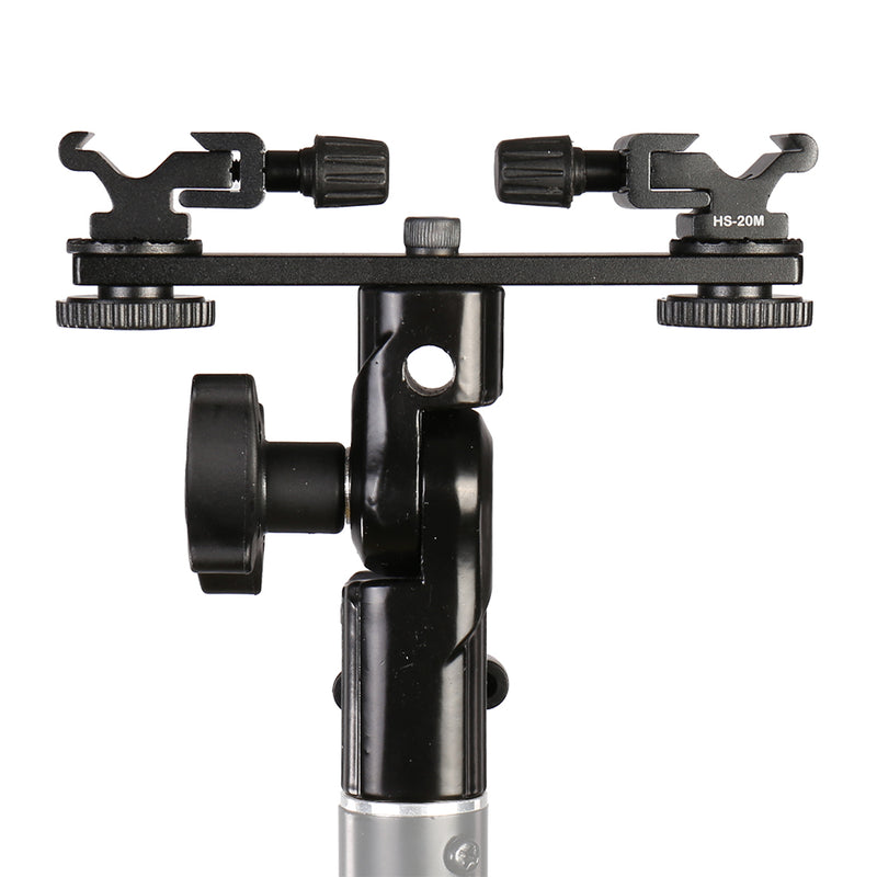 Afbeelding laden in galerijviewer, Falcon eyes twin mount tilting bracket + 2 x flitsschoen cld-14a