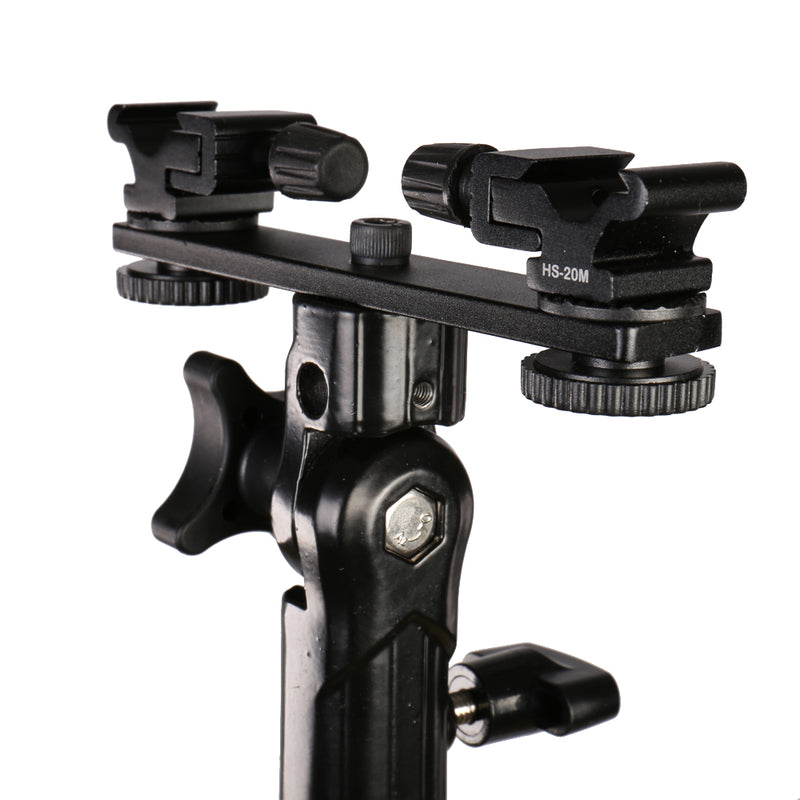 Afbeelding laden in galerijviewer, Falcon eyes twin mount tilting bracket + 2 x flitsschoen cld-14a