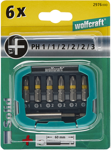 Afbeelding laden in galerijviewer, Wolfcraft bit-box | kruiskop | ph 1–3 | 7-delig | 1 set - 2976000
